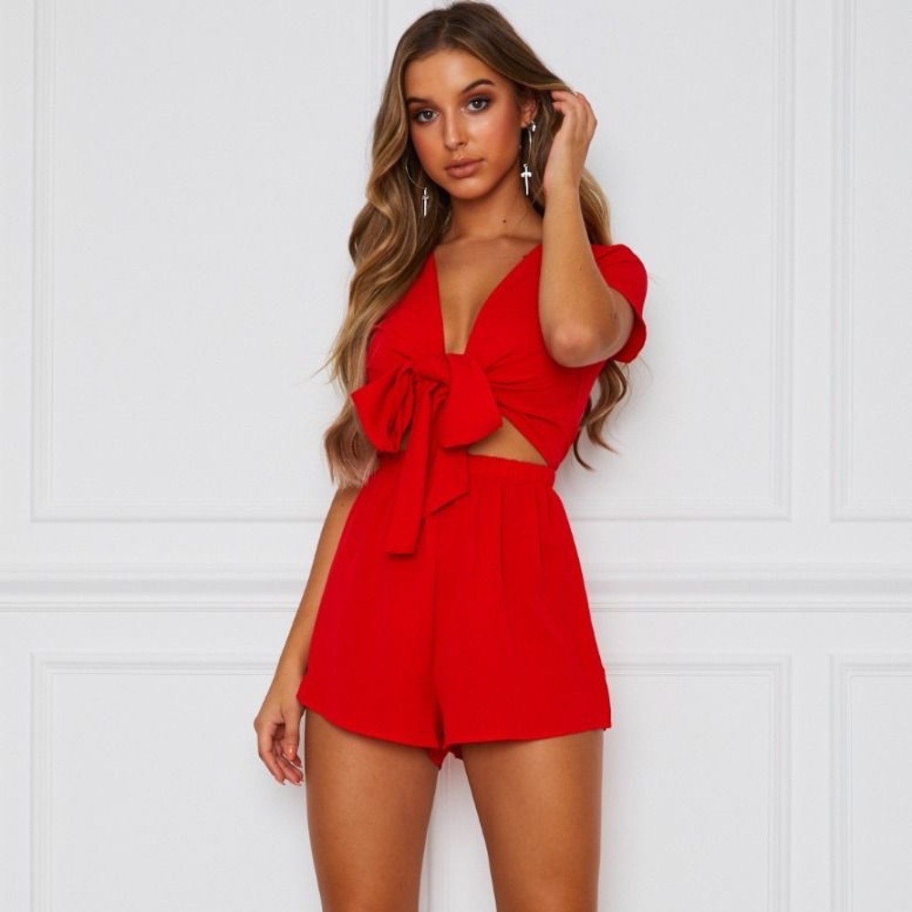White Fox Boutique Red Romper